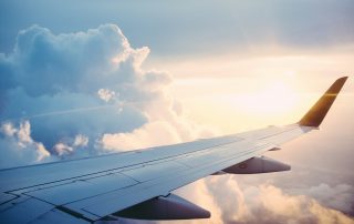 aerial photography of airliner